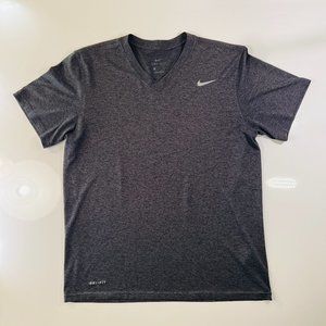 NIKE   DRI - FIT Dark Gray V-NECK T-Shirt (M)